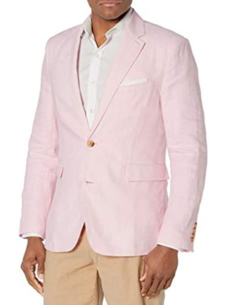 Mens Linen Blazer - Rose Shadow Sport Coat