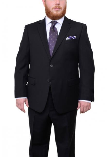 Suits For Big Belly Black - Wool