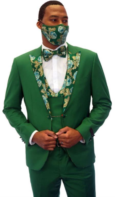 emerald green suit prom