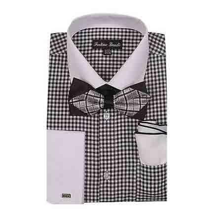 Mens Black and White Dress Shirt