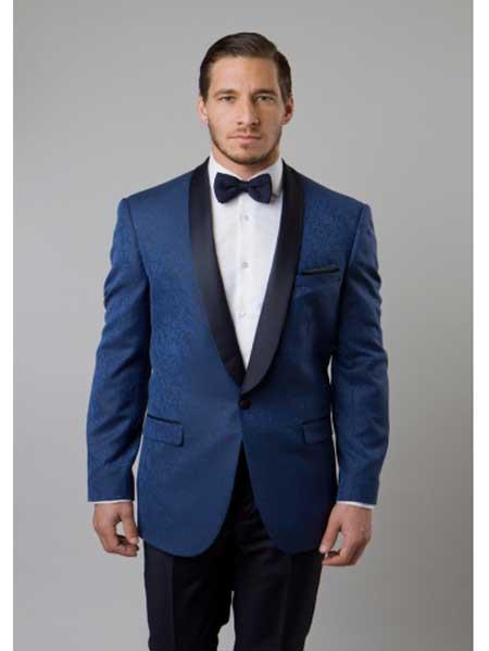 #J53857 Cobalt Blue Tuxedo Suit