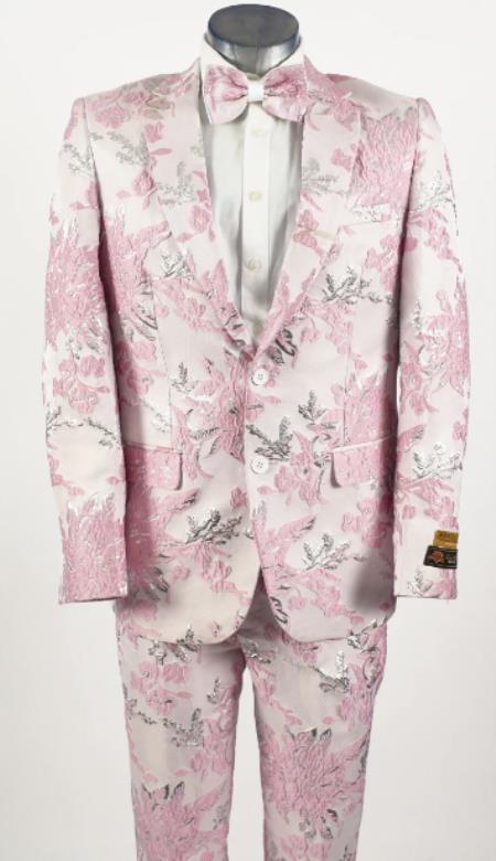 pink floral suits