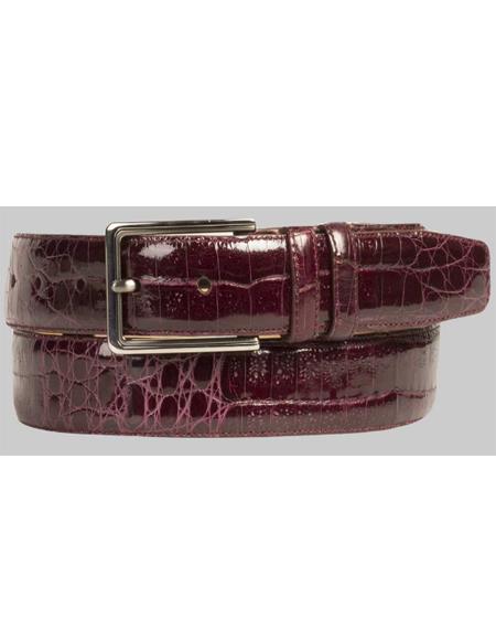 Mezlan genuine brown crocodile leather belt