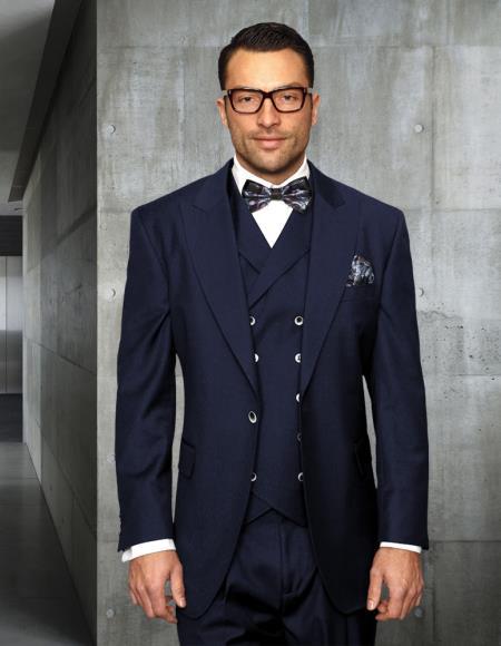 Old Man Sapphire Suit - Old Fashioned Suit - Old Style Suits - Old School Wool Suits