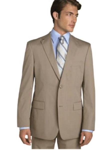 Mens 36 Long Suit - Size 36L Tan ~ Beige Suit - Wool