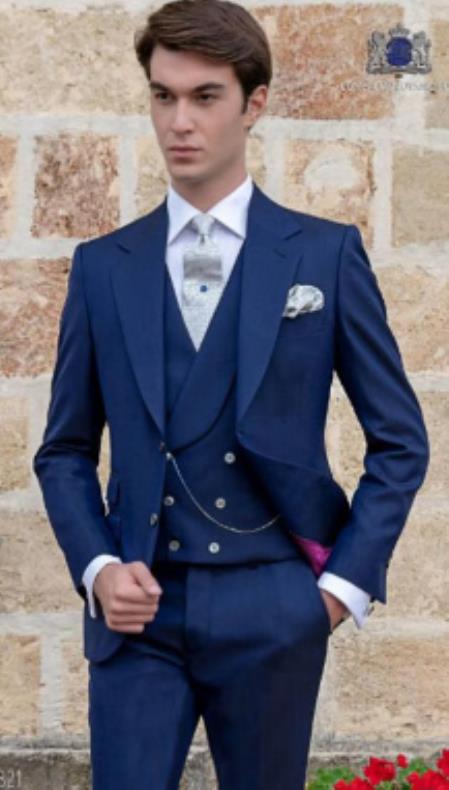 Modern Royal Blue Tuxedo - 3 Piece 40r Matching Pant