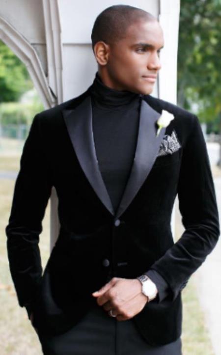 Big and tall cheap black velvet blazer