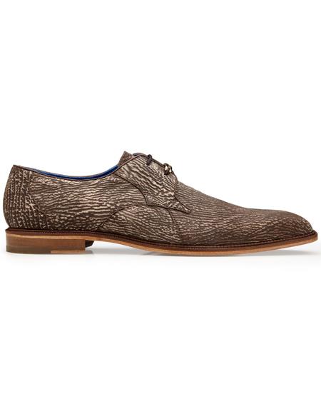 Belvedere Leather Lining Genuine Shark Shoes Brown