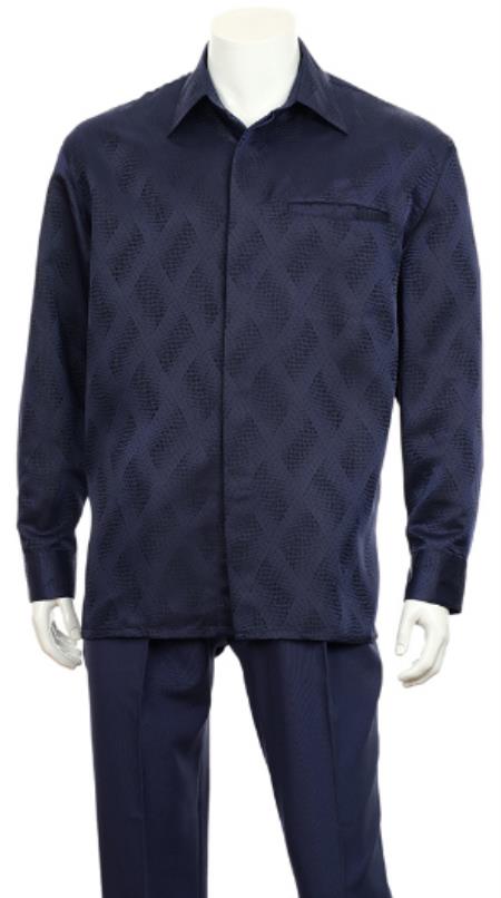 Mens Walking Suit Blue