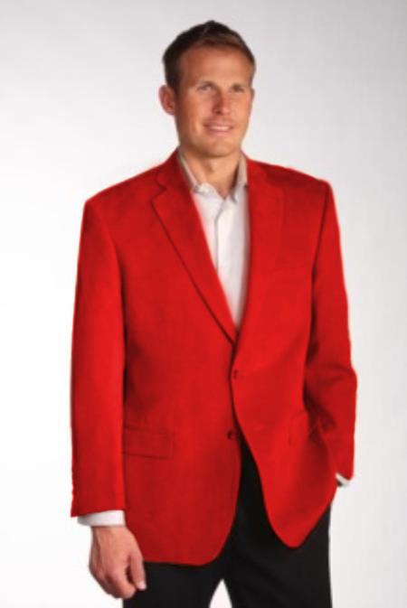 Mens Cashmere And Wool  Blazer - Winter Fabric Red Sport Coat