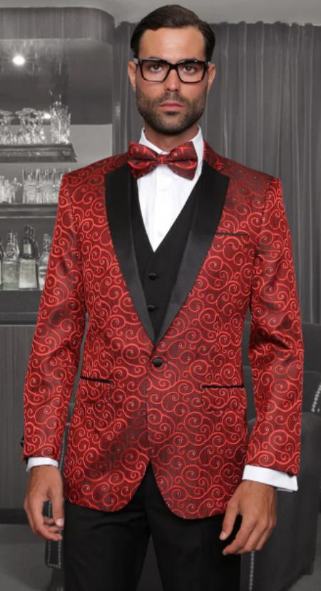 JA57595 Red Prom Suit - Red Prom Tux - Red Suits For Prom