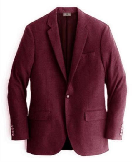 Burgundy Mens Winter Blazer - Cashmere and Wool Winter Fabric Dress Jacket $99UP