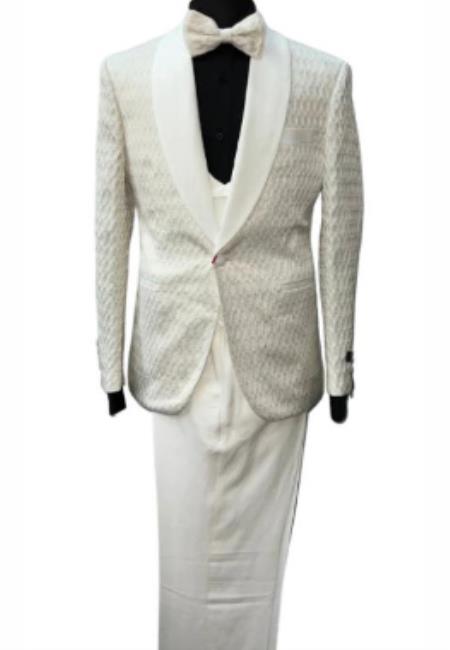 Mens Cream Suit With Pants - Cream Color Wedding Suit