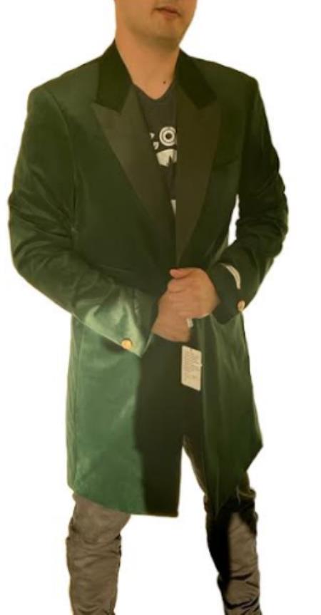 Style#PRonti-B6362 Velvet Tuxedo - Three Quarter - CarCoat Olive