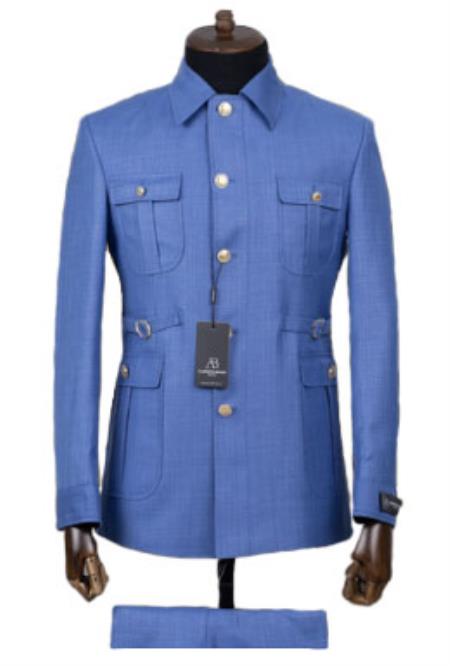 REGALIA Safari Suit for Men (Blue) Waist 28 Inch, Pair : :  Clothing & Accessories