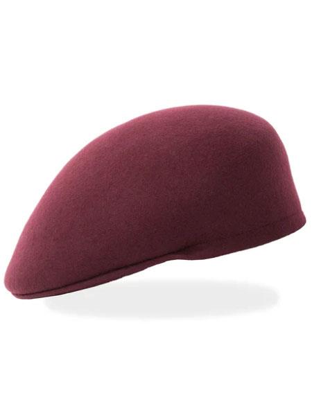 Mens Hat - Burgundy - Wool