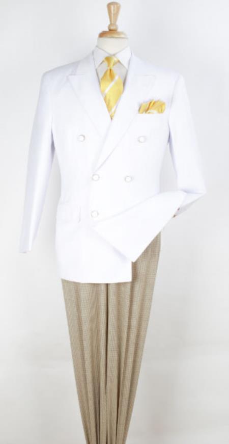 Double Breasted White Blazer - Big And Tall Sport Coat  