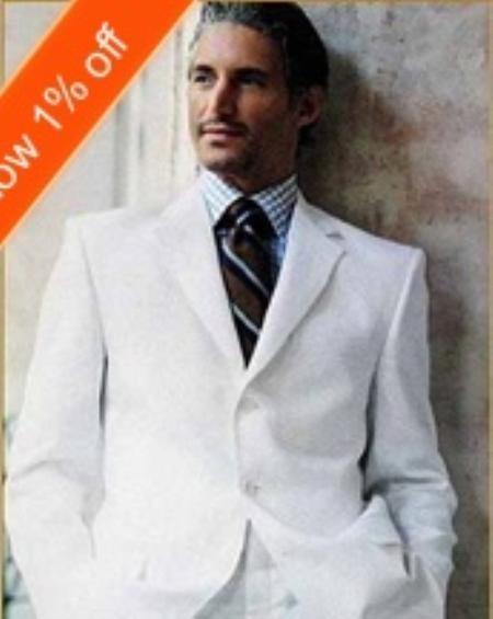 Mens Lightweight Suit - Summer Dress Suits White