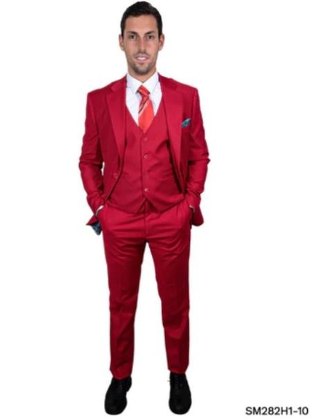 Stacy Adams Suit Hybrid Fit Suit Red