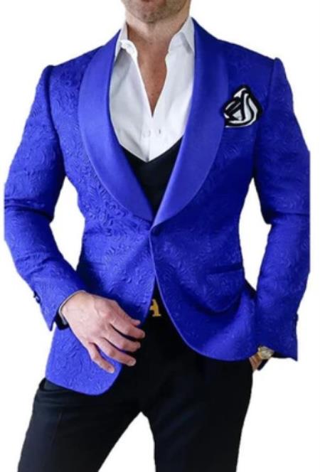 Paisley Blazer - Floral Tuxedo - Wedding Jacket - Royal Blue