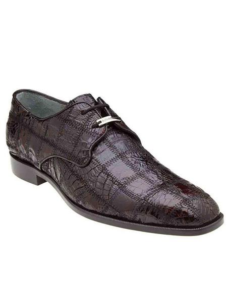 Belvedere Sabato Black Cherry Genuine Caiman Crocodile Patch