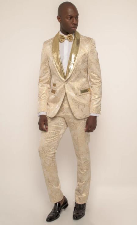 Champagne Tan Tuxedo - Champagne / Ivory Suit