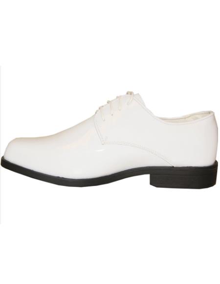 Men's Wide Width Dress Shoe White Patent