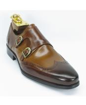   Mens Carrucci Brown/Cognac Fashion Double