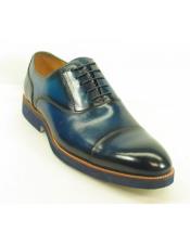   Mens Cobalt Fashionable Carrucci Genuine