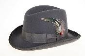   Gray Wool Fabric Felt Fedora