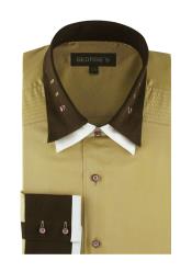   Mens Solid Khaki 100% Cotton