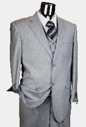  BER_TZ41 Light Grey 3 Piece 2 Button Style Italian