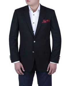   Liquid Jet Black Notch Lapel