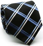   Premium Cross Striped Ties Blue/Black