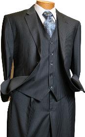  GRY6667 3 Piece Grey Pinstripe Italian Design Athletic Cut