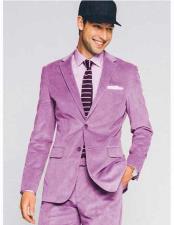   Mens 2 Button Lavender Velvet