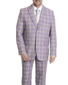   Plaid 3-piece Lavender Plaid Suit