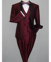   Shawl Tuxedo Burgundy Slim Fitted