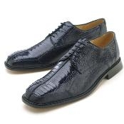   Oxfords Navy Ostrich/Lizard Lace-Up 