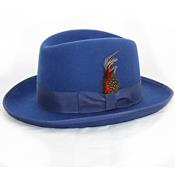   Godfather Blue Fedora 100% Wool