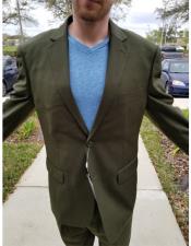  A62 Mens Medium Olive Green 2 Buttons Athletic Cut