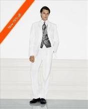  HV4882 White Wedding Suit Notched Lapel 3 Button Style