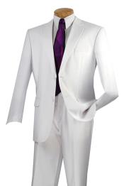 Vinci 2 Button Style White Suit