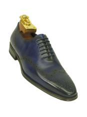   Carrucci Mens Navy Lace Up