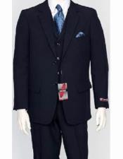  JSM-2128 Mens 3 Piece Regular Fit Poly Poplin Notch