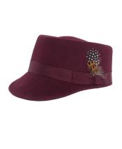  Hat Mens Burgundy 100%