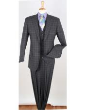  W8020 2 Button Peak Lapel 3 Piece 100% Wool