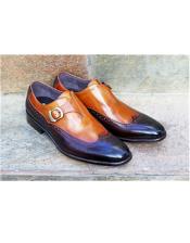  mens Brown ~ Tan Slip-On Wingtip