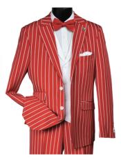 black suit with red stripes