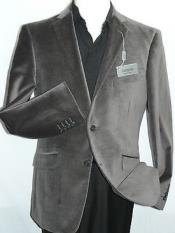  Velour Blazer Jacket  Mens Gray~Grey